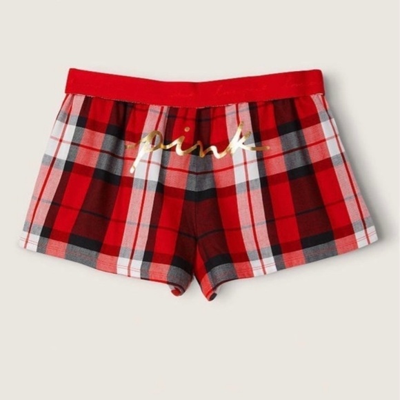 (M) Victoria’s Secret Plaid Flannel Sleep Boxer Pajama Shorts - Picture 5 of 5